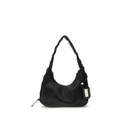 Ganni Black Recycled Leather Shoulder Bag