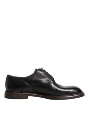 Dolce & Gabbana Black Calfskin Leather Oxford Dress Shoes for Men