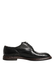 Dolce & Gabbana Black Calfskin Leather Oxford Dress Shoes