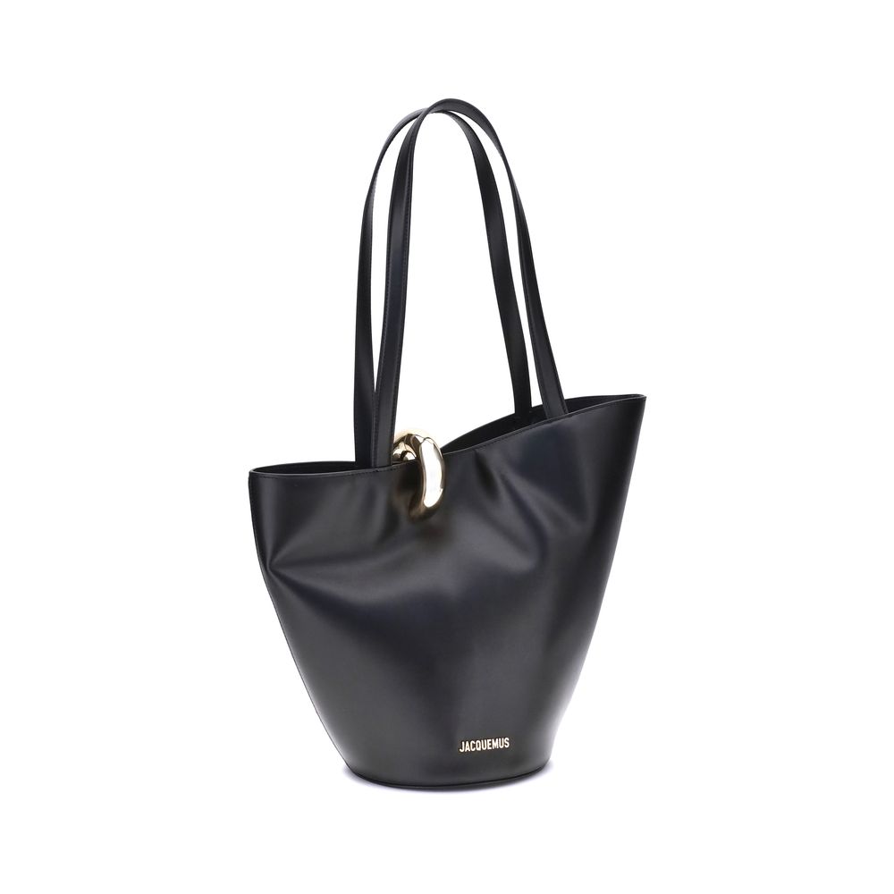 Jacquemus Black Calf Leather Bos Taurus Shoulder Bag