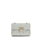 PINKO Gray Calf Leather Bos Taurus Shoulder Bag