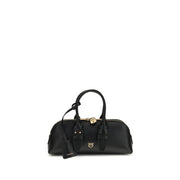 PINKO Black Calf Leather Bos Taurus Handbag