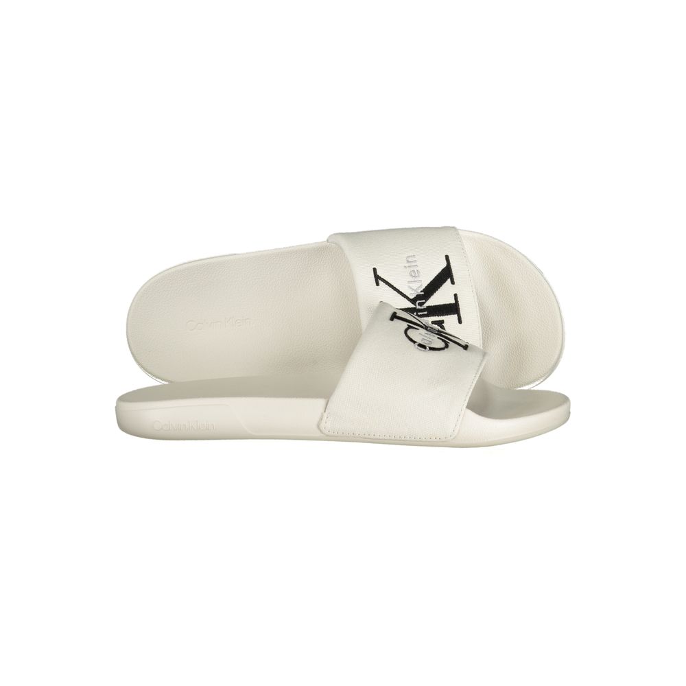 Calvin Klein White Polyurethane Men Slipper