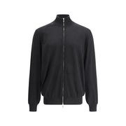 Brunello Cucinelli Black Fleece Wool Cardigan