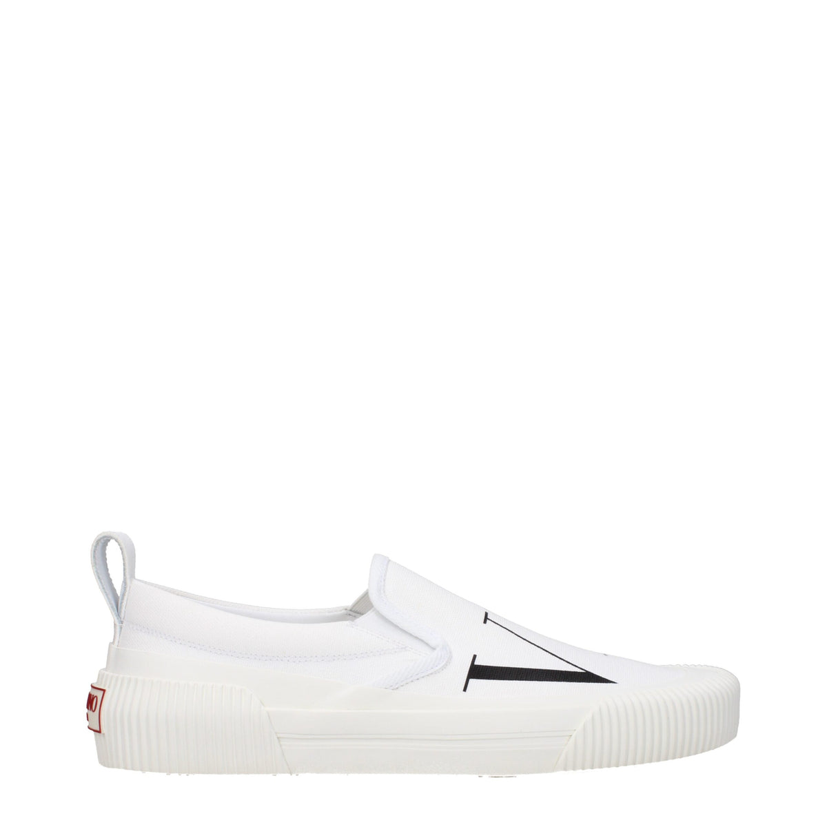 Valentino Garavani White Fabric Slip-On Loafer for Men