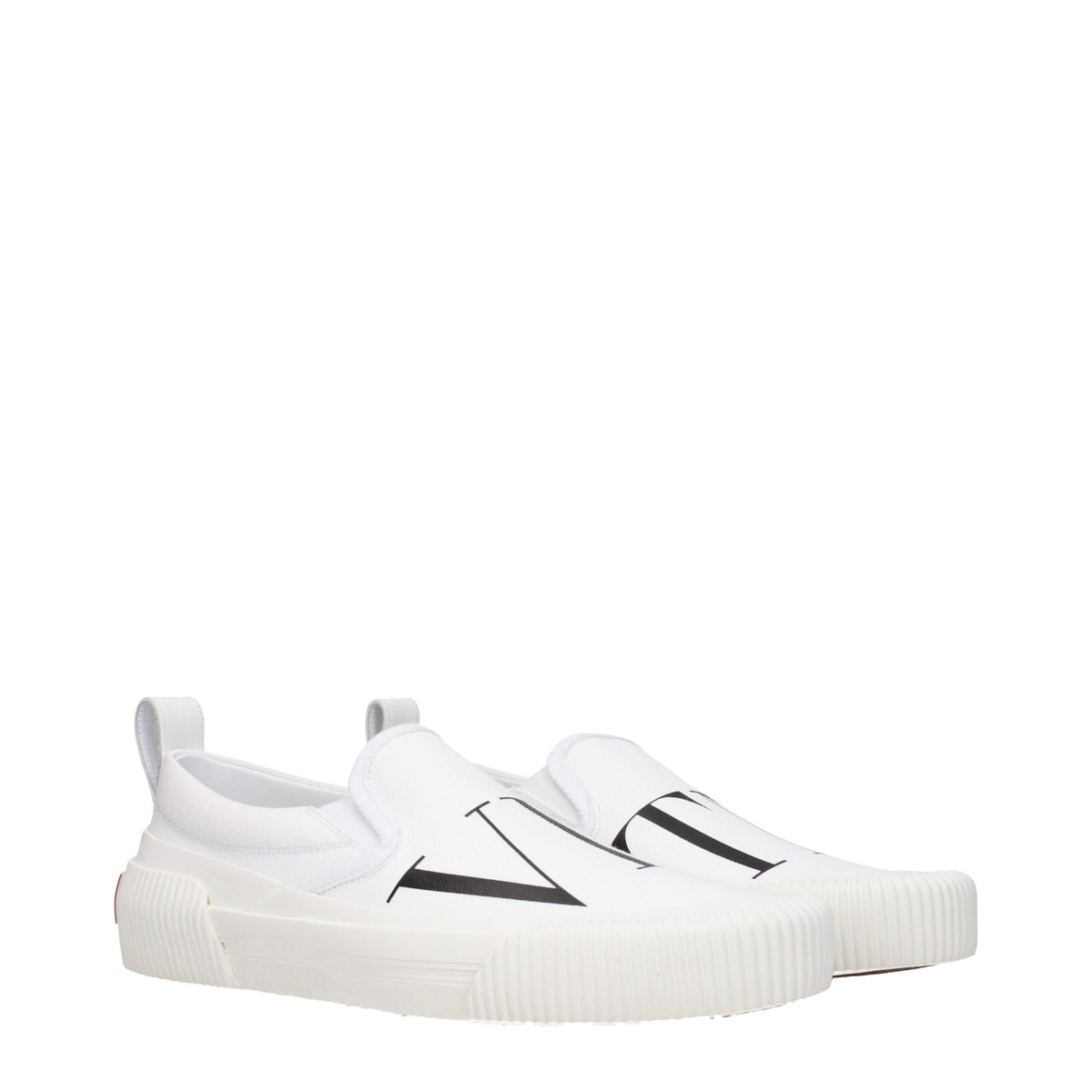Valentino Garavani White Fabric Slip-On Loafer for Men