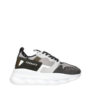 Versace Gray Fabric Chunky Sneakers