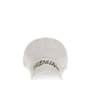 Balenciaga White Cotton Cap (Baseball Hat)