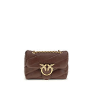 PINKO Brown Calf Leather Bos Taurus Shoulder Bag