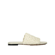 Bottega Veneta White Lamb Leather Mules - Zachava