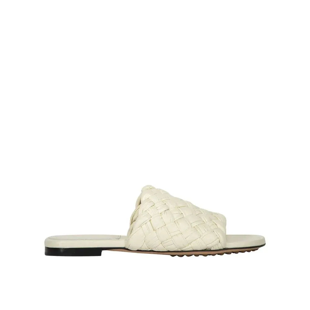 Bottega Veneta White Lamb Leather Mules - Zachava