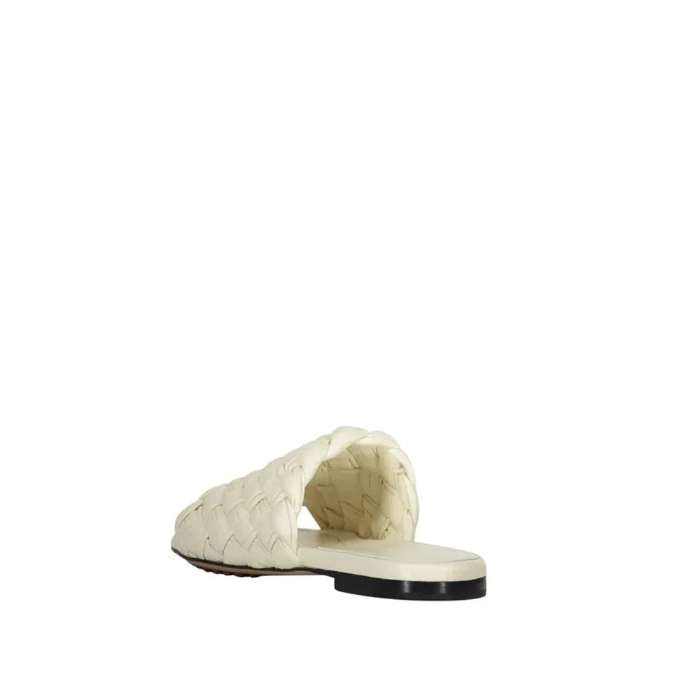 Bottega Veneta White Lamb Leather Mules - Zachava