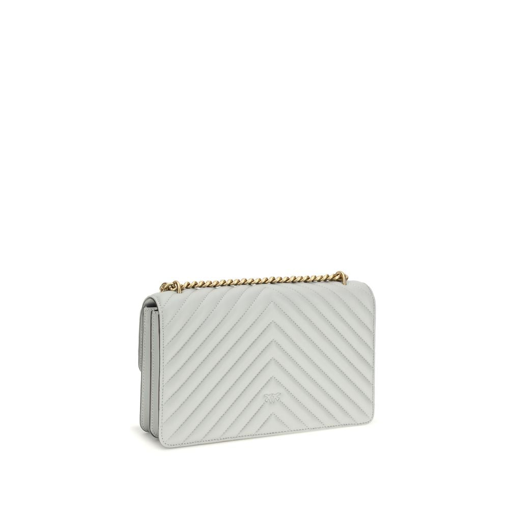 PINKO Gray Calf Leather Bos Taurus Shoulder Bag for Women
