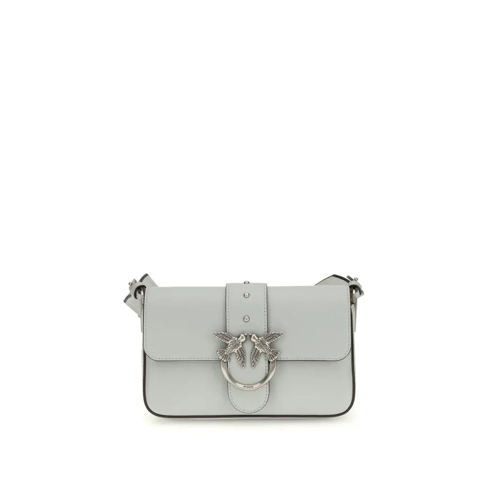 PINKO Gray Calf Leather Bos Taurus Shoulder Bag - Zachava