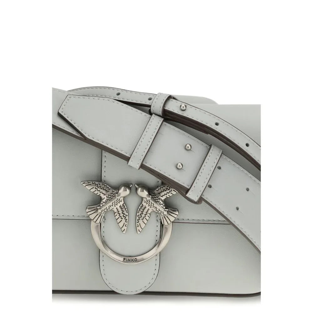PINKO Gray Calf Leather Bos Taurus Shoulder Bag - Zachava