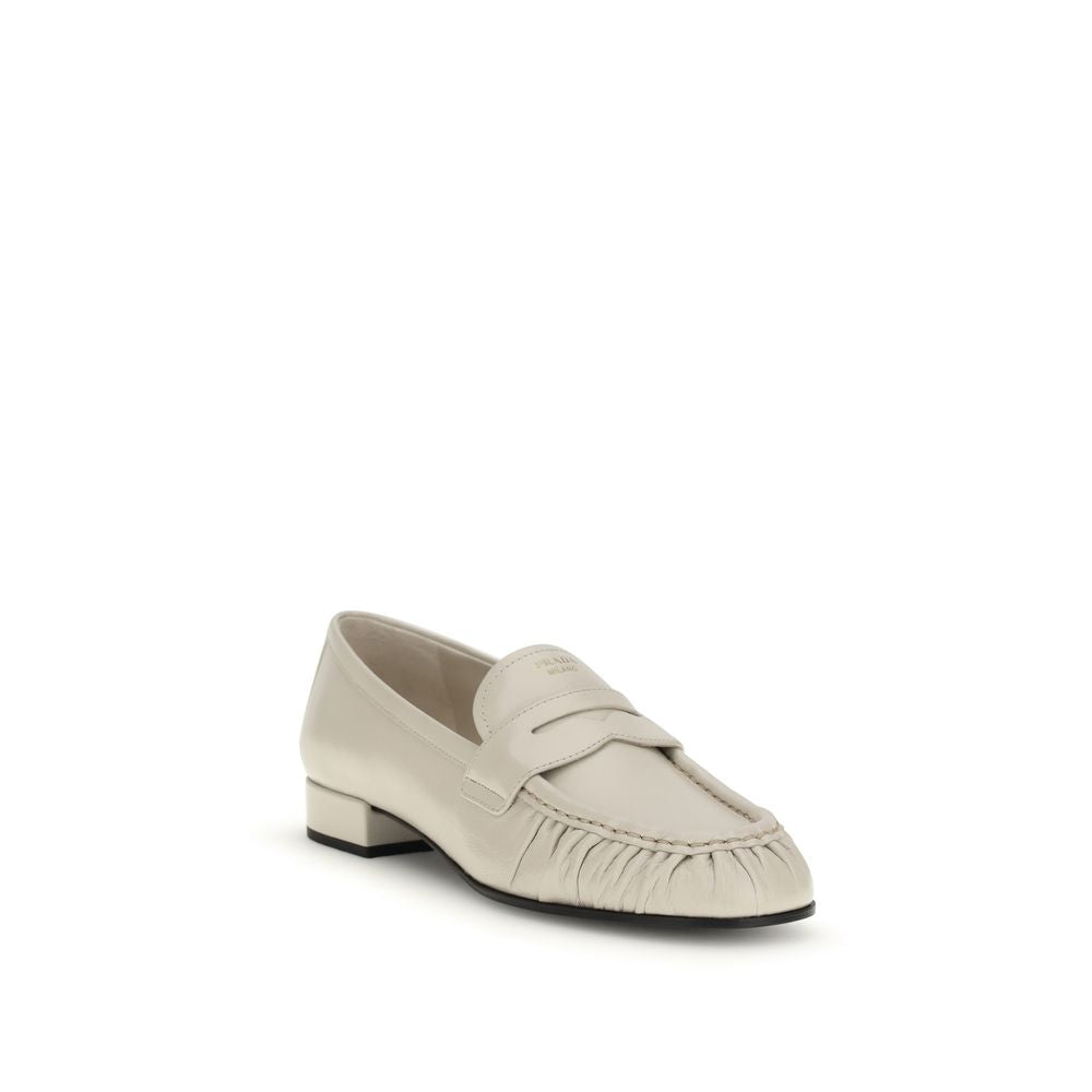 Prada Beige Calf Leather Bos Taurus Slip-On Loafers Secondary image