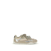 PINKO Beige Calf Leather Bos Taurus Athletic Sneakers