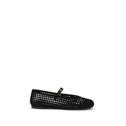 Prada Black Cotton Ballet Flats