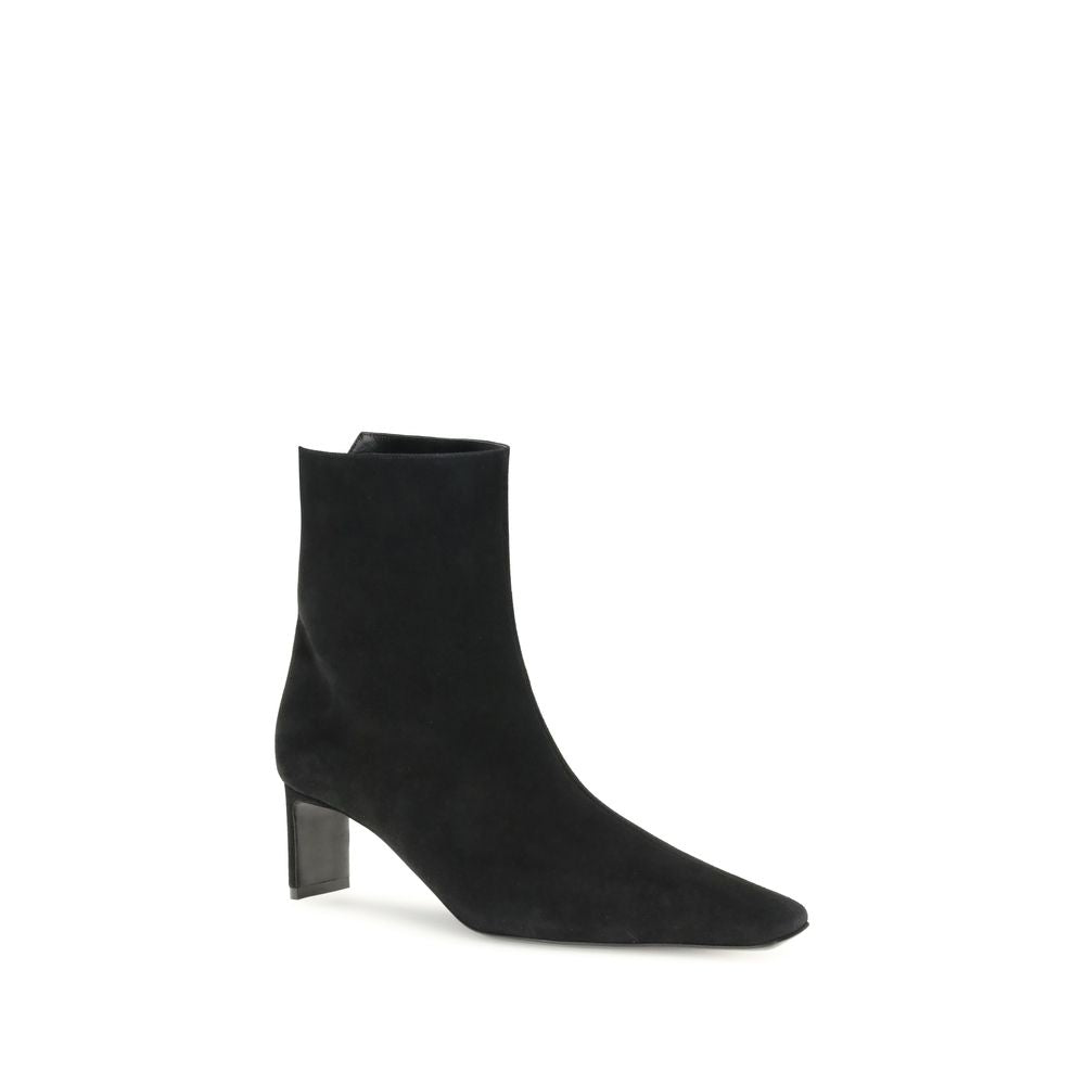 Khaite Black Calf Leather Bos Taurus Ankle Boots