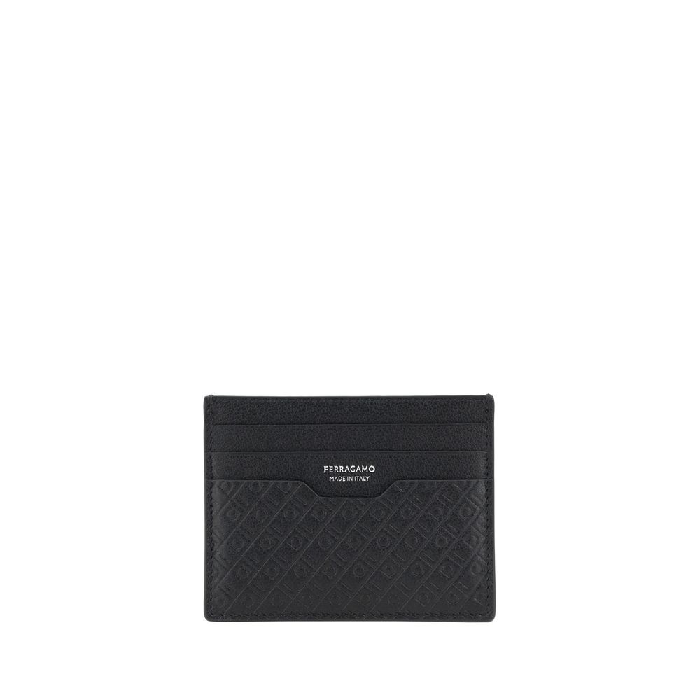 Ferragamo Black Calf Leather Bos Taurus Wallet