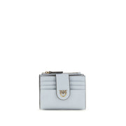 PINKO Blue Calf Leather Bos Taurus Wallet