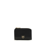 PINKO Black Calf Leather Bos Taurus Wallet