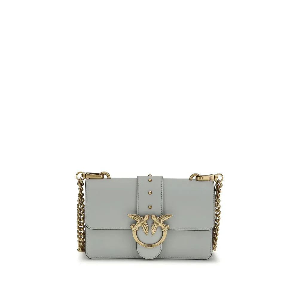 PINKO Gray Calf Leather Bos Taurus Shoulder Bag - Zachava