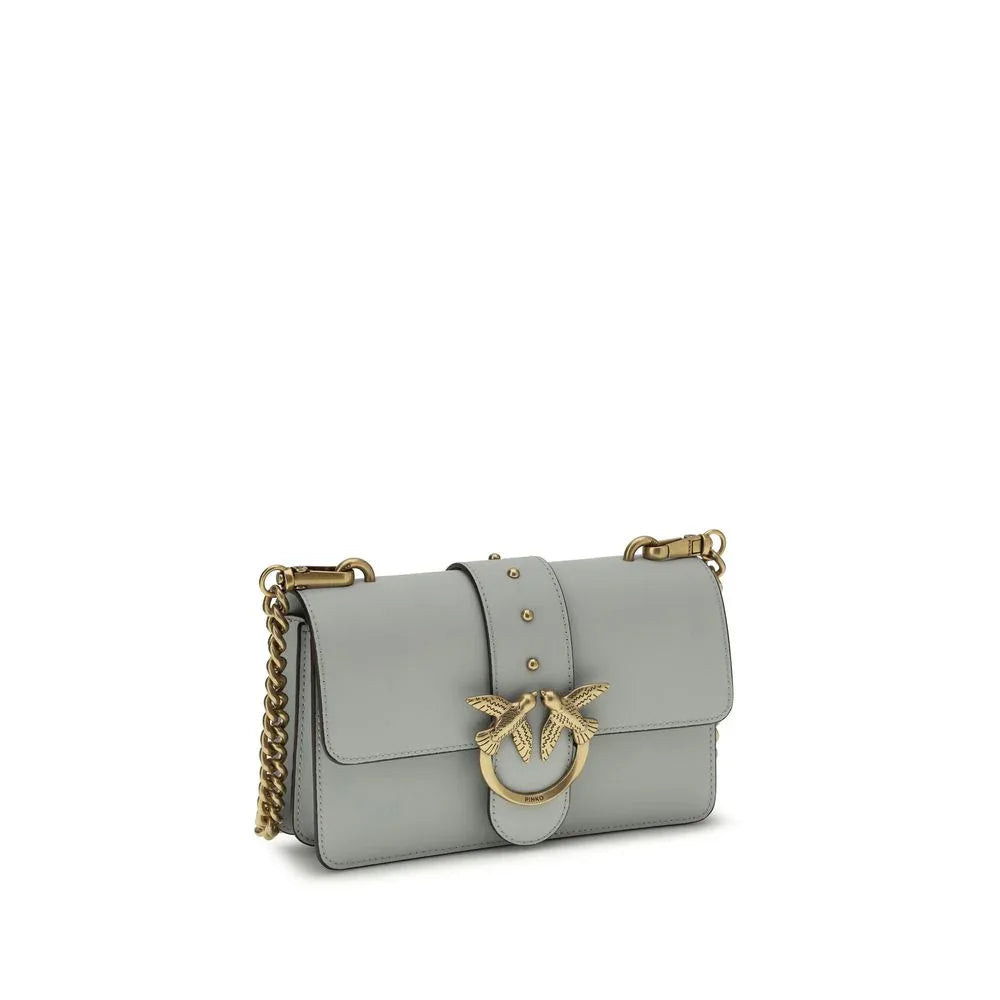 PINKO Gray Calf Leather Bos Taurus Shoulder Bag - Zachava