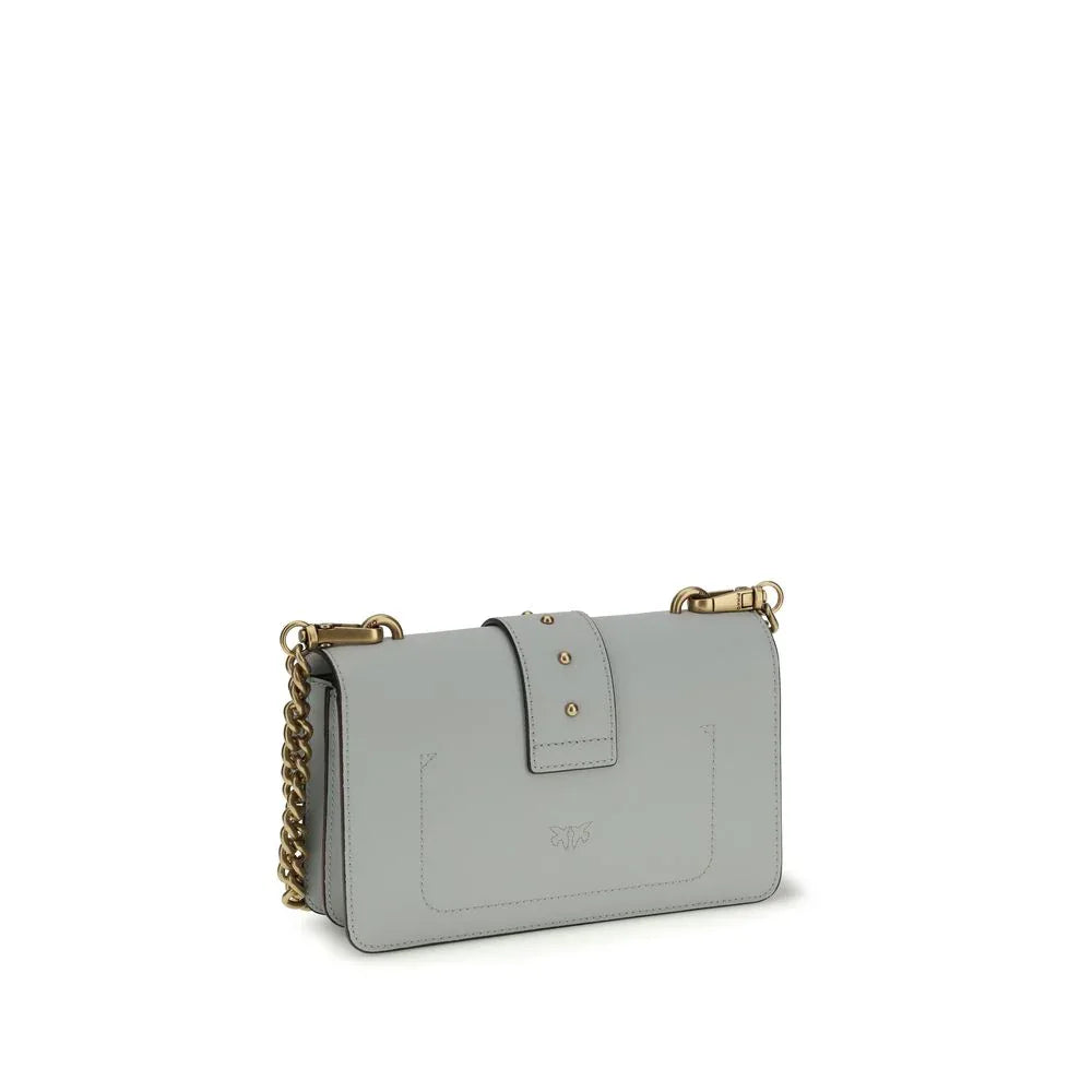 PINKO Gray Calf Leather Bos Taurus Shoulder Bag - Zachava