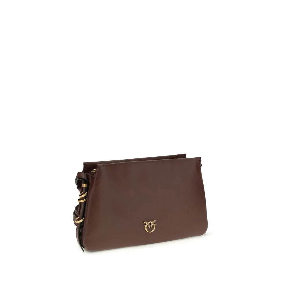 PINKO Brown Calf Leather Bos Taurus Shoulder Bag - Zachava