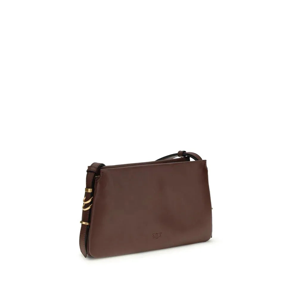 PINKO Brown Calf Leather Bos Taurus Shoulder Bag - Zachava