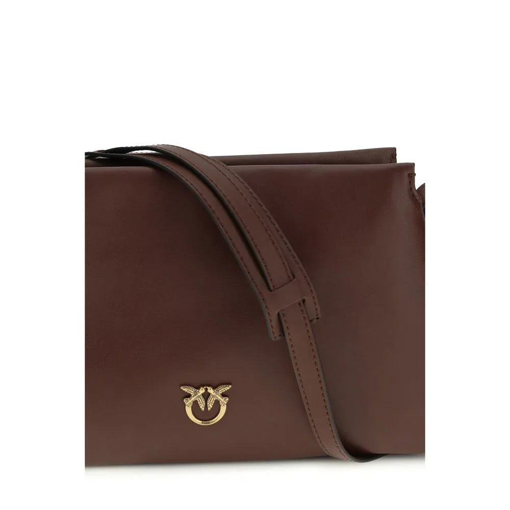 PINKO Brown Calf Leather Bos Taurus Shoulder Bag - Zachava