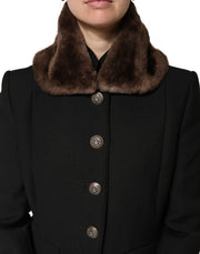 Dolce & Gabbana Brown Fur Shoulder Collar Neck Wrap 60cm x 14cm Scarf for Women