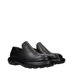 Jil Sander Black Leather Slip-On Loafers