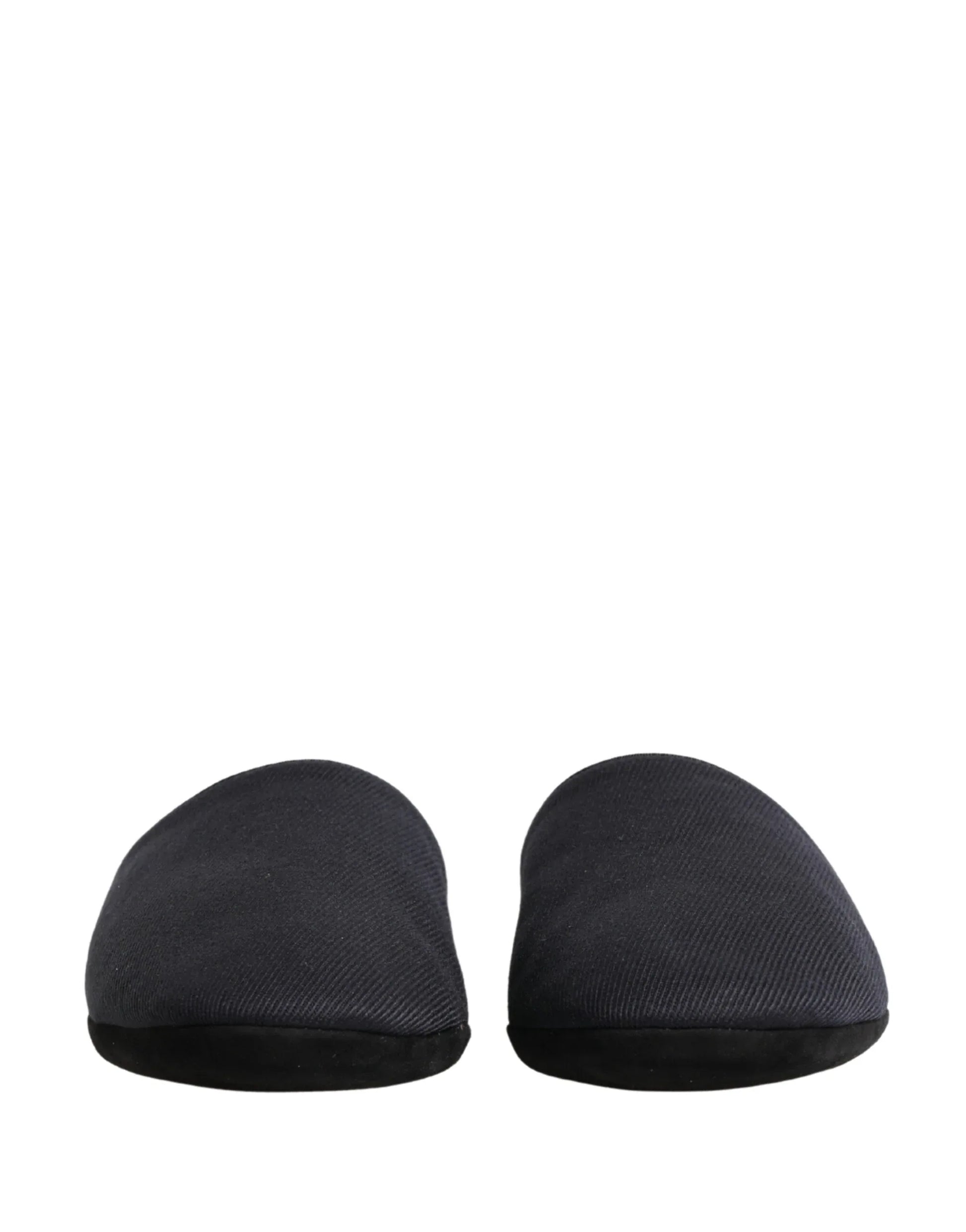 Dolce & Gabbana Dark Navy Wool Cotton Red Chevron Slippers Shoes - Zachava