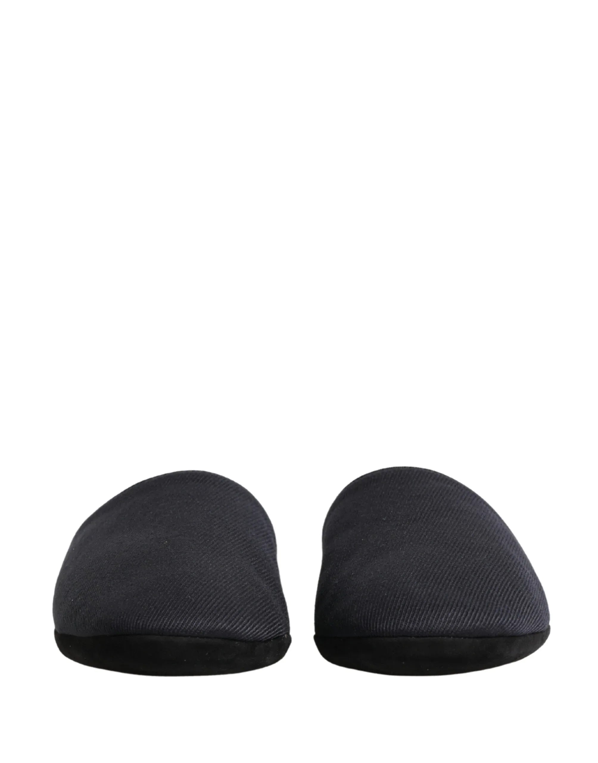 Dolce & Gabbana Dark Navy Wool Cotton Red Chevron Slippers Shoes - Zachava