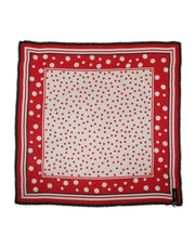 Dolce & Gabbana Red Polka Dot Print Square Stole 130cm x 130cm Scarf - Zachava