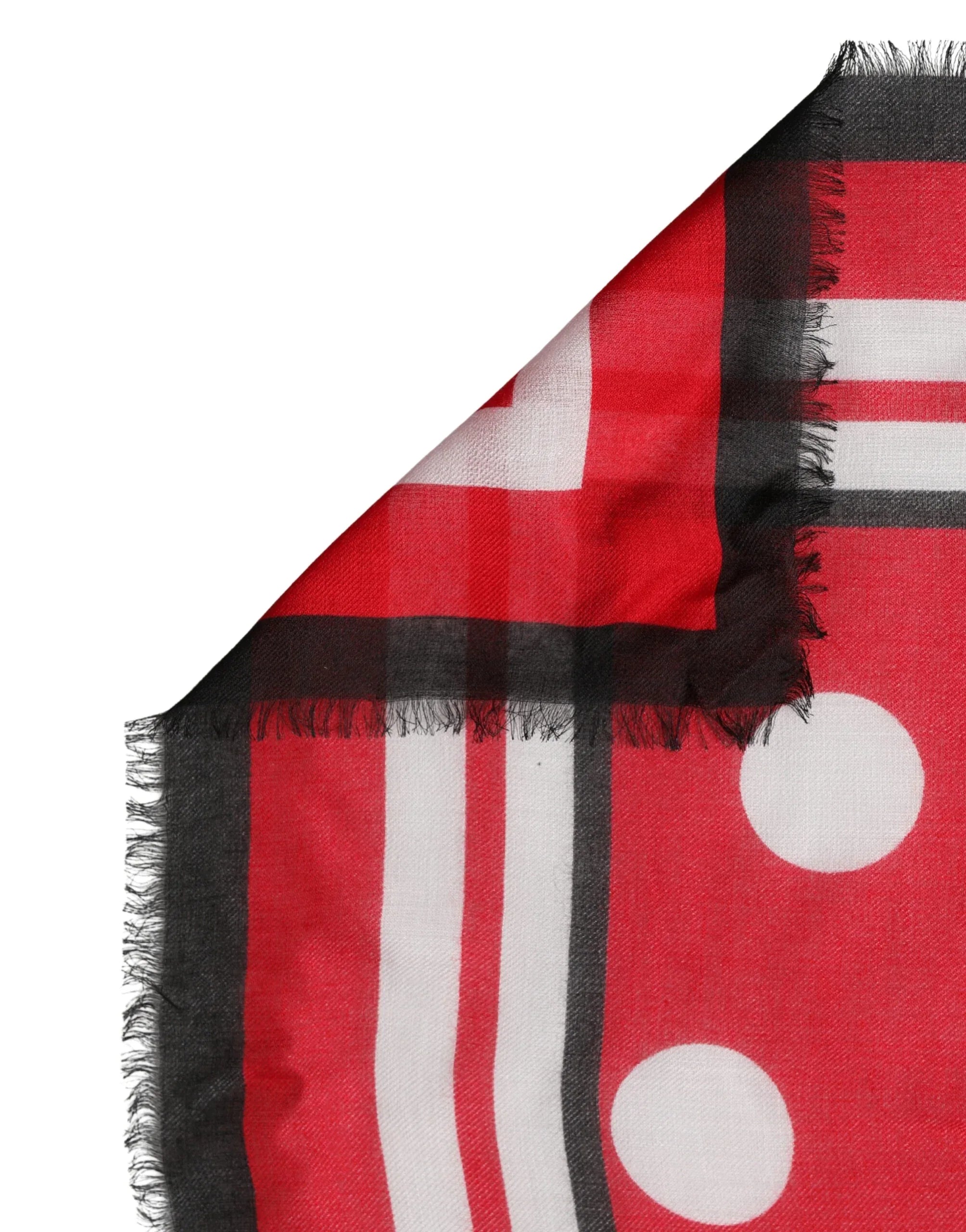 Dolce & Gabbana Red Polka Dot Print Square Stole 130cm x 130cm Scarf - Zachava