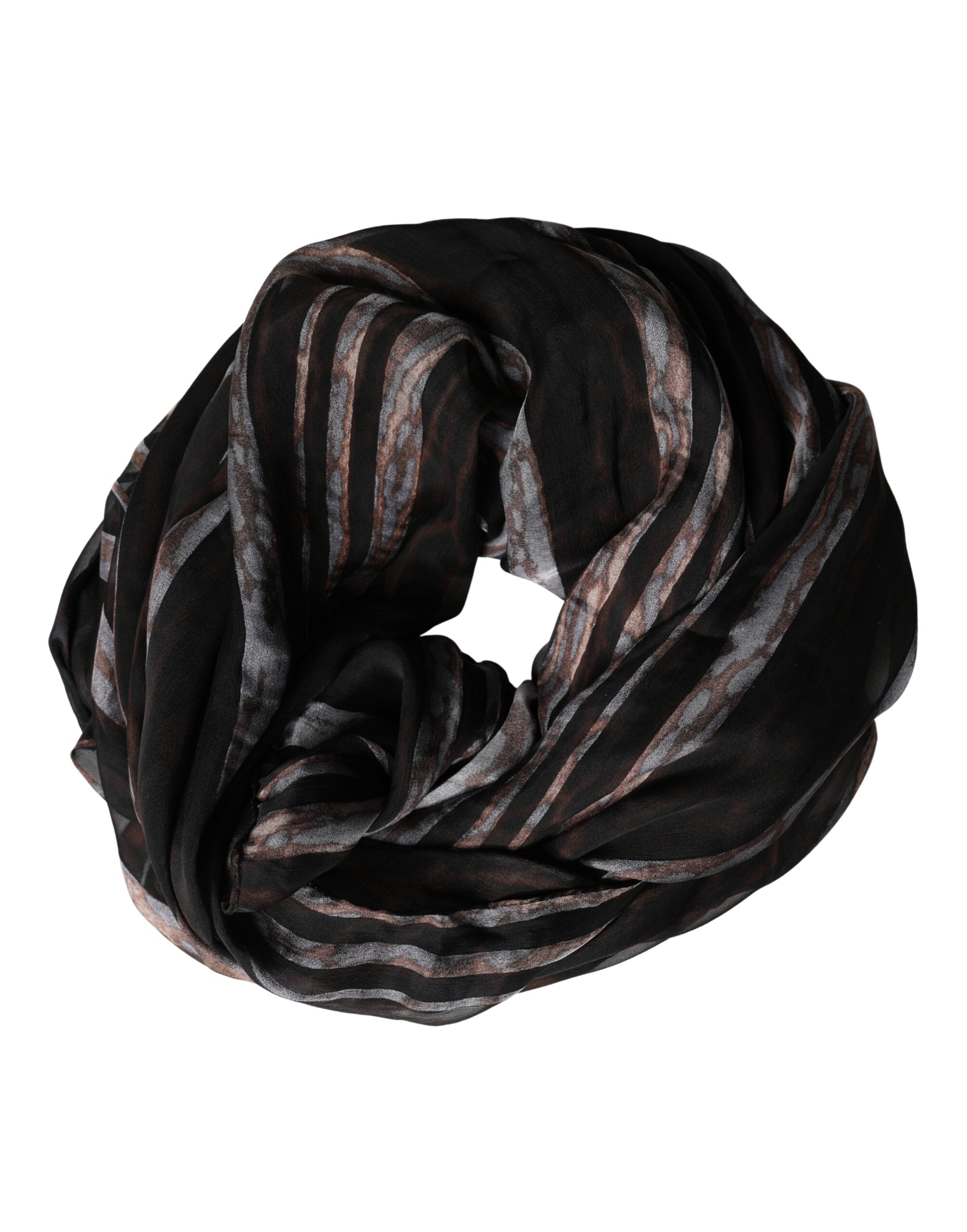 Dolce & Gabbana Black Stripes Silk Wrap Shawl Stole 193cm x 131cm Scarf for Women