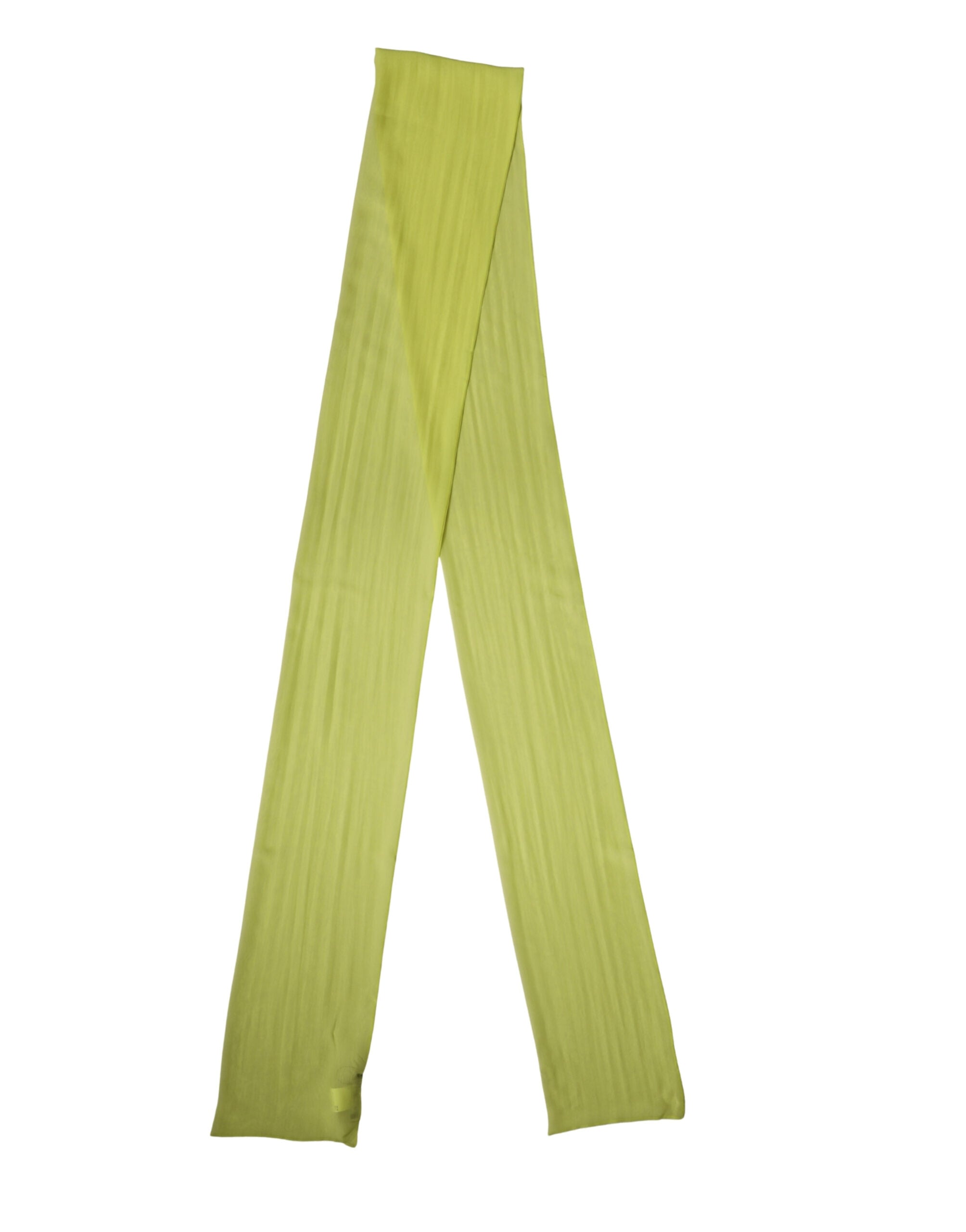 Dolce & Gabbana Yellow Green Silk Sash Foulard Stole 292cm x 19cm Scarf for Women