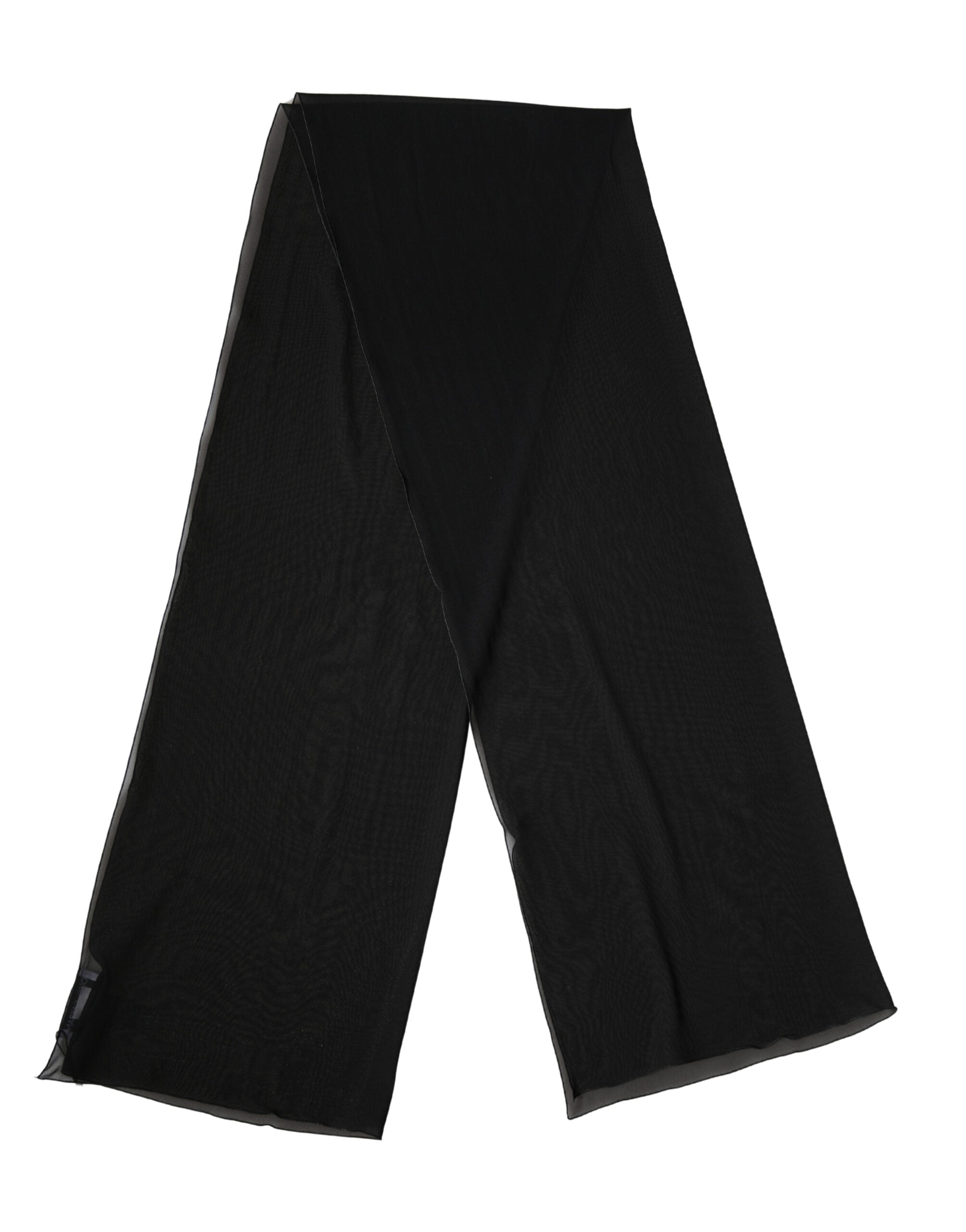 Dolce & Gabbana Black Silk Neck Wrap Shawl Stole 200cm x 64cm Scarf for Women