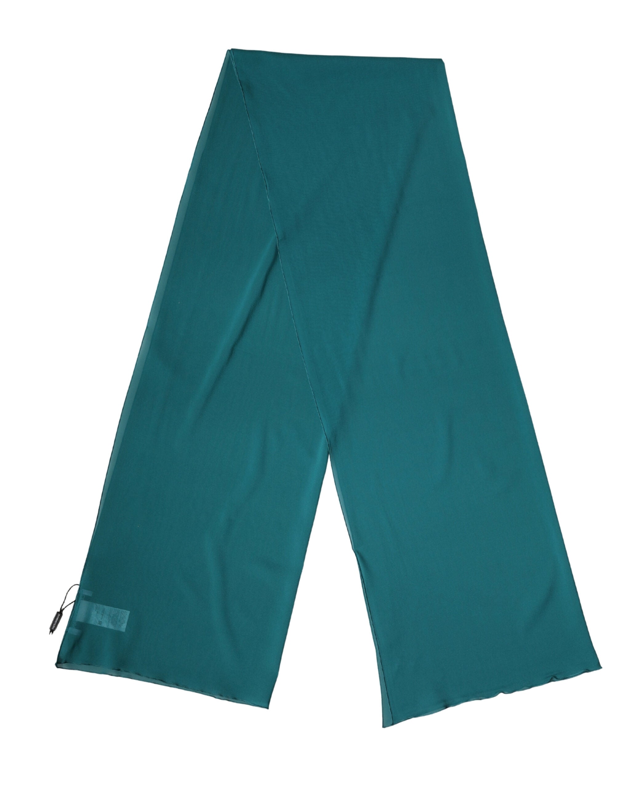 Dolce & Gabbana Blue Green Silk Neck Wrap Shawl Stole 200cm x 64cm Scarf for Women