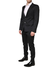 Dolce & Gabbana Black Cotton Single Breasted 2 Piece Suit for Men