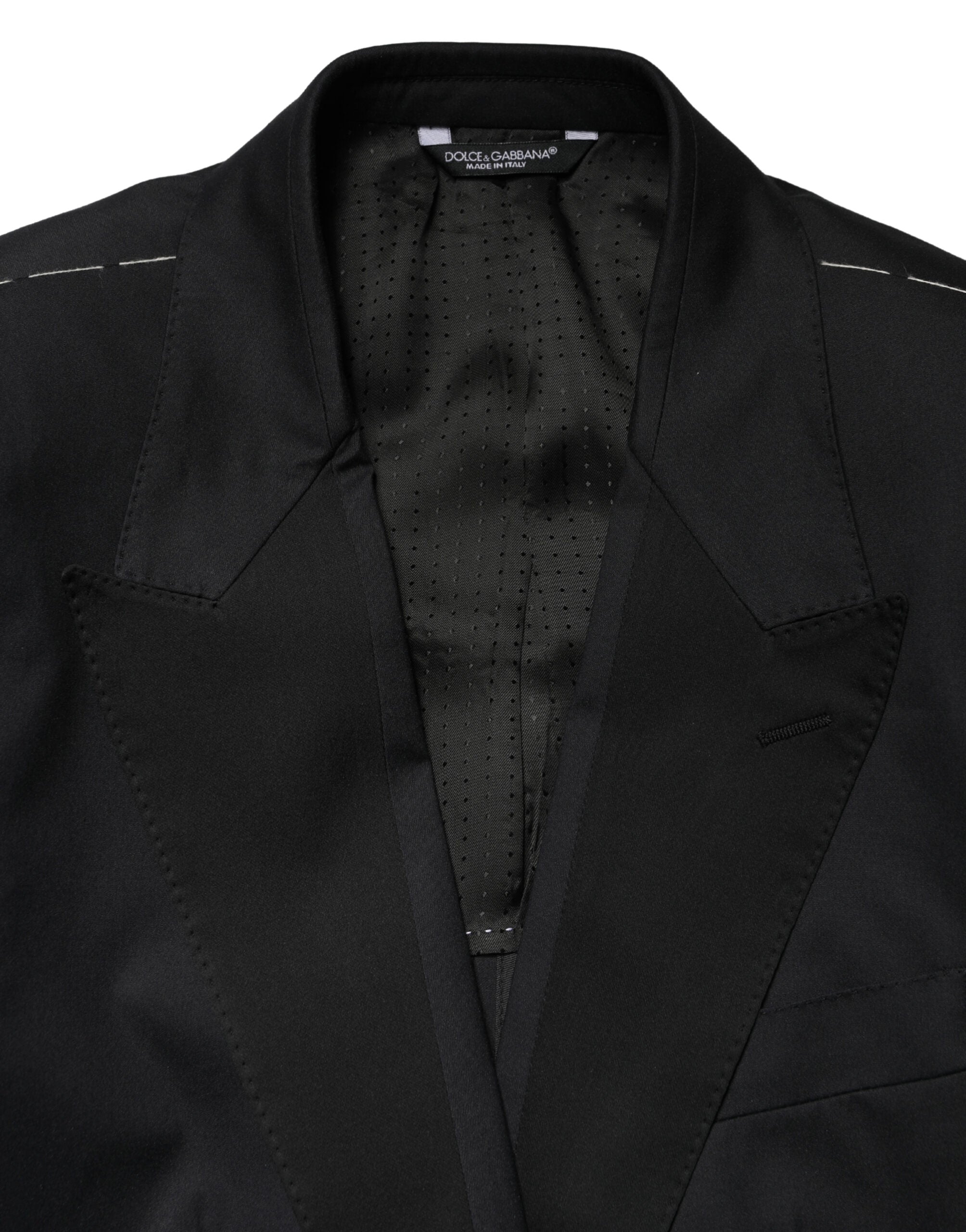 Dolce & Gabbana Black Cotton Single Breasted 2 Piece Suit