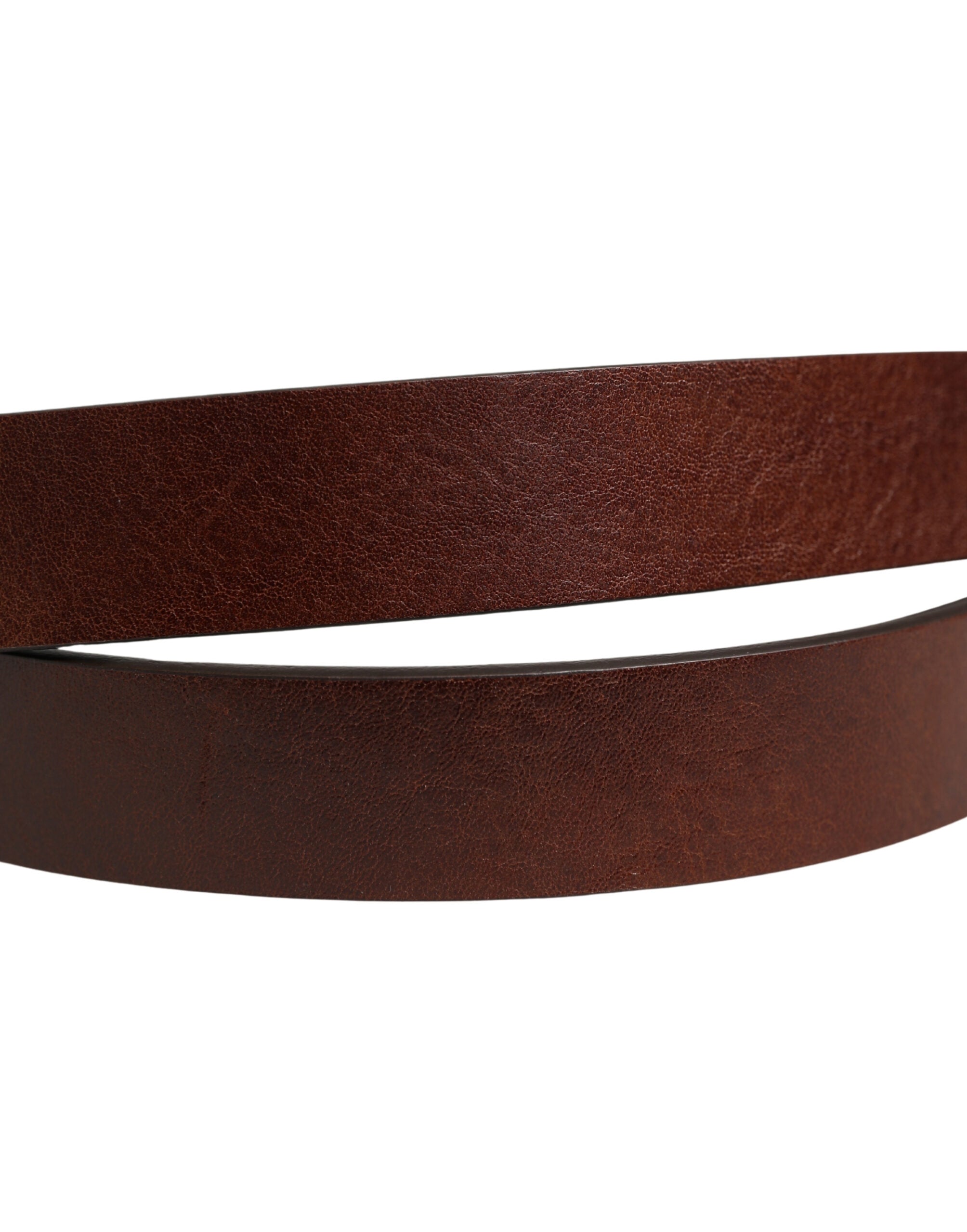 Dolce & Gabbana Brown Leather Logo Metal Buckle Men Belt