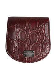 Dolce & Gabbana Burgundy Exotic Skin Condom Case Holder Pocket Wallet for Men