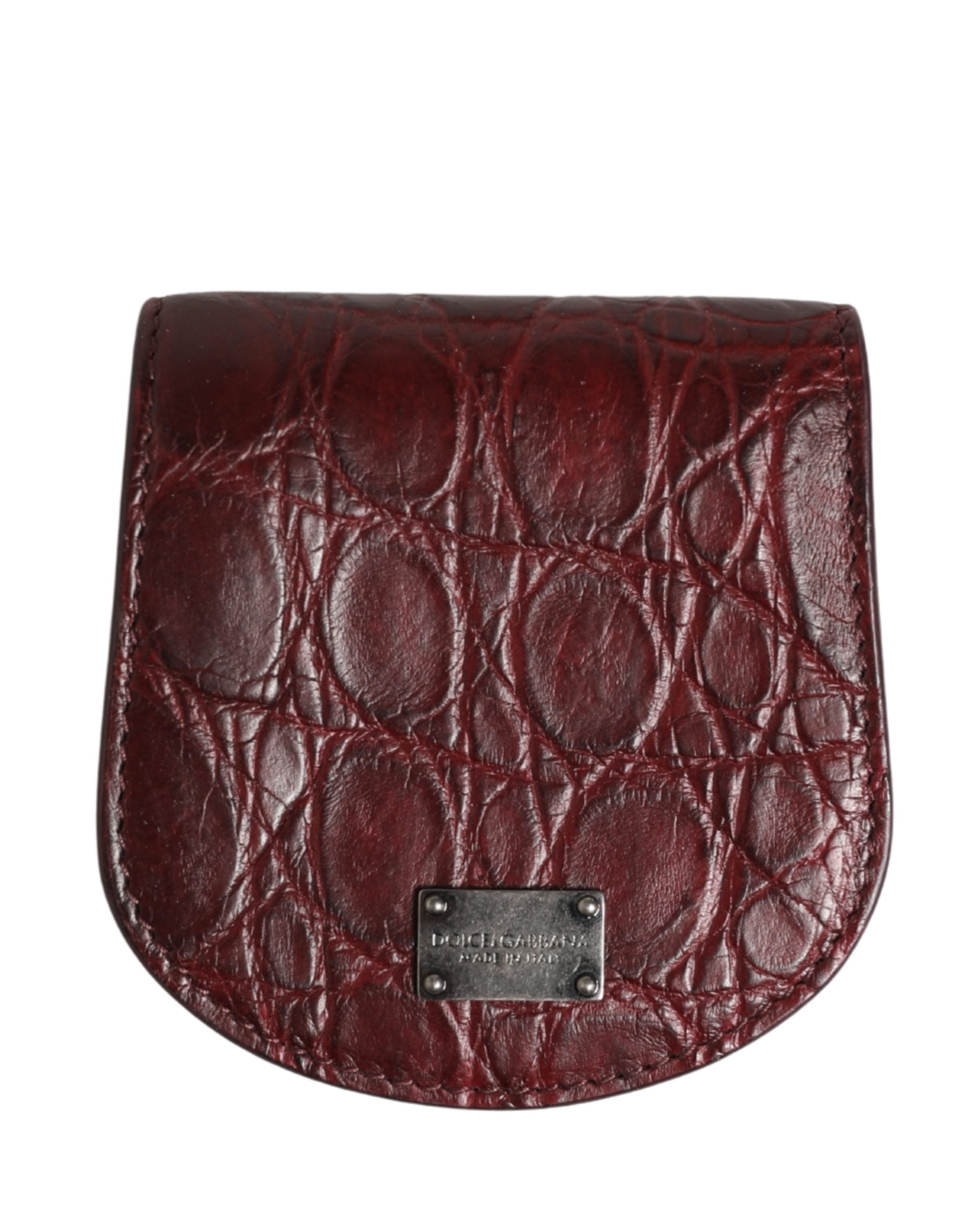 Dolce & Gabbana Burgundy Exotic Skin Condom Case Holder Pocket Wallet for Men