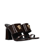 Versace Brown Leather Stiletto Heel Sandals