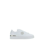 Philipp Plein White Calf Leather Bos Taurus Low Top Sneakers - Zachava