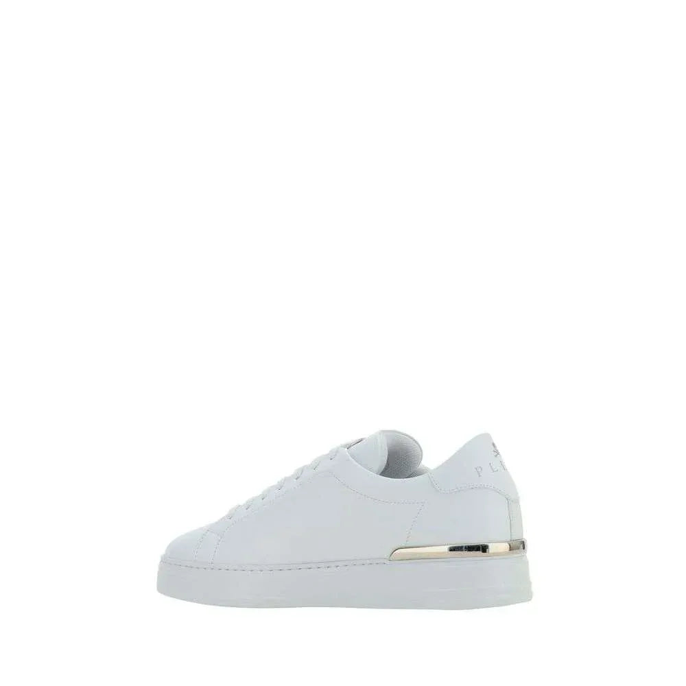 Philipp Plein White Calf Leather Bos Taurus Low Top Sneakers - Zachava